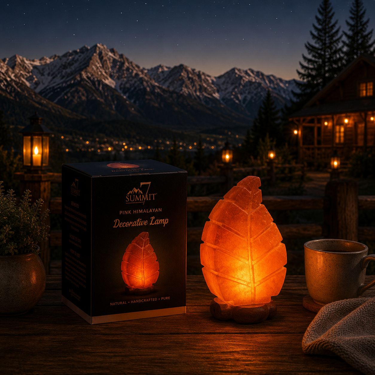 7 Summit Premium Pink Himalayan Salt Crystal Fire Bowl Lamp