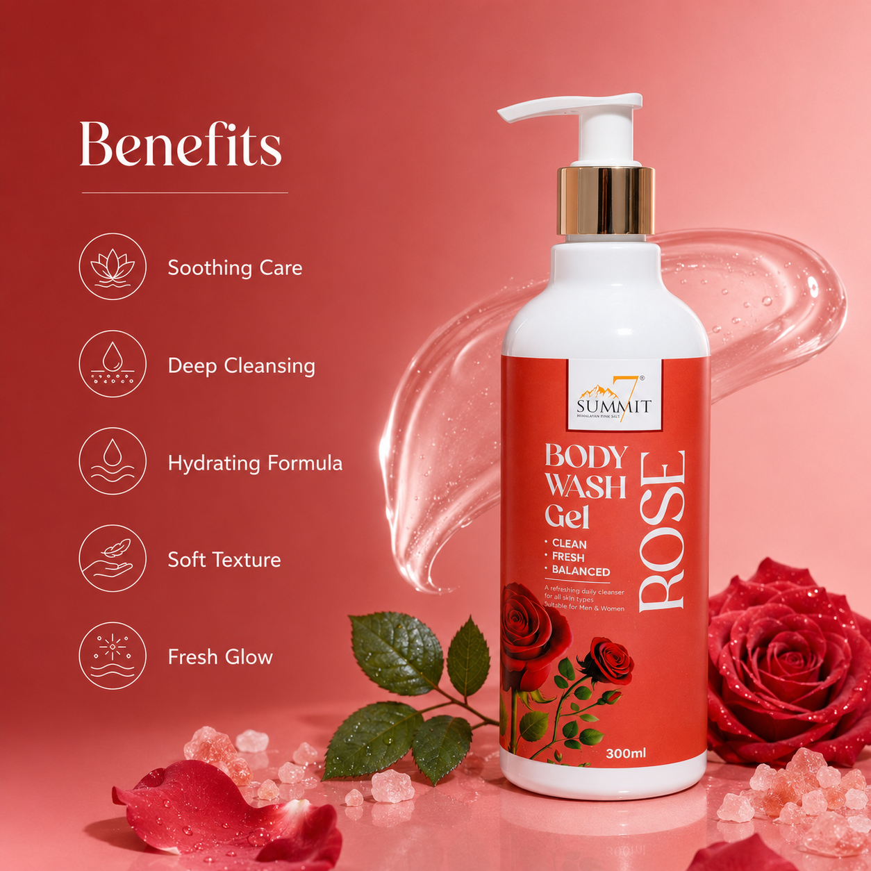 7 Summit Rose Body Wash Gel