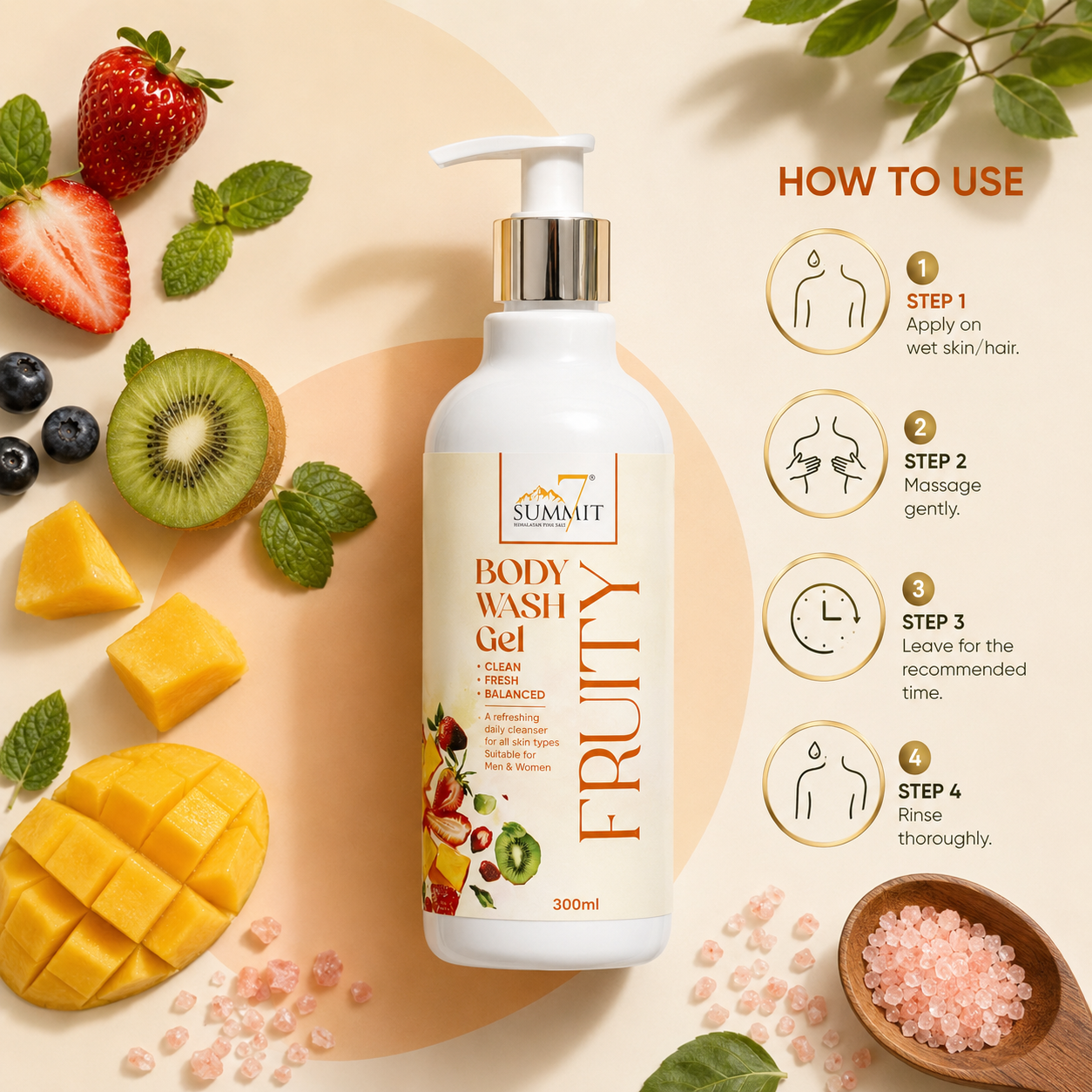 7 Summit Fruity Body Wash Gel