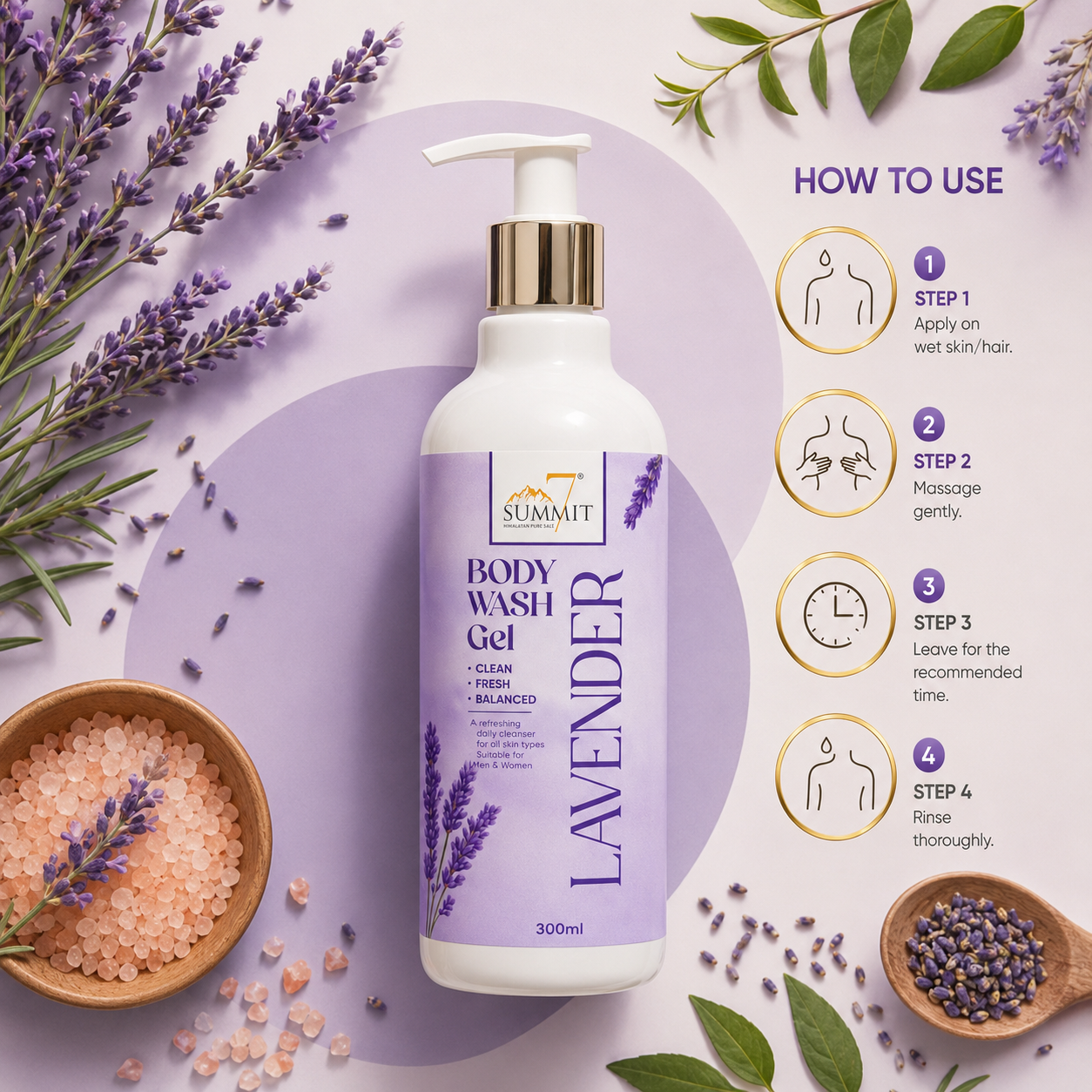7 Summit Lavender Body Wash Gel